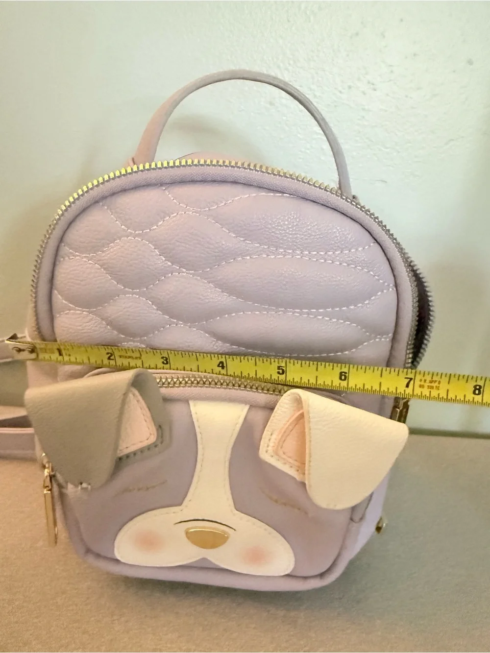 Betsey Johnson Lilac Quilted Puppy Applique Mini Backpack